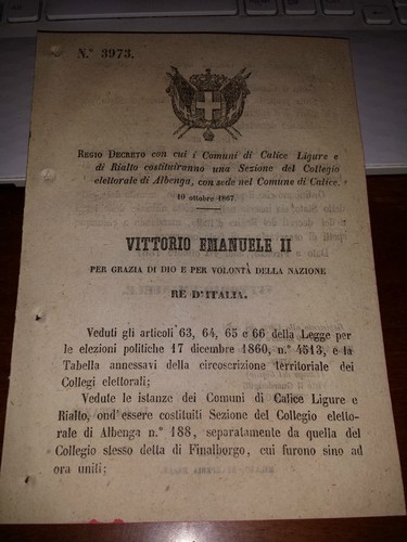 Regio decreto 1867 comuni - regio,