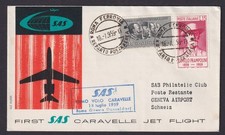 Posta aerea lettera posta aerea SAS Italia Caravelle Jet Flight Roma Ginevra Svizzera bella