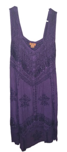 Abito tubino viola ricamato - a,