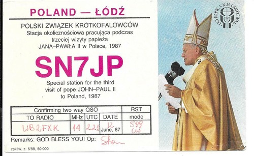 Scheda radio qsl 1987 polonia - scheda,