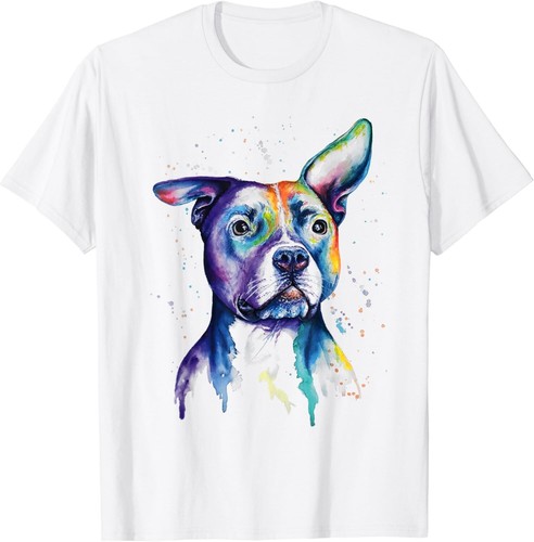 Colorful pit bull terrier dog - colorful,