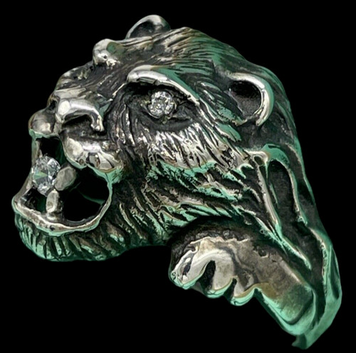 Anello uomo testa leone in - testa,