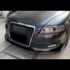 PER AUDI A6 C6 2004-2011 KIT SCOCCA SPOILER LABBRO PARAURTI ANTERIORE NERO LUCIDO