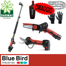 Asta telescopica Forbici Potatore mini motosega batteria BLUE BIRD kit potatura