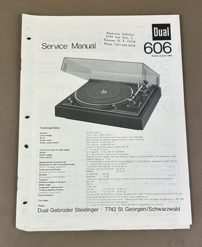 Dual 606 giradischi - 606, manuale