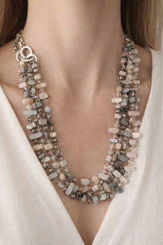 Collana lunga collier pietra - e,