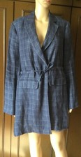 Blazer in linen MAX&Co. Woman, blue white, size IT 48 DE 44 US 12 GB 16 lined