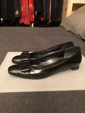 SALVATORE FERRAGAMO LUSSO BALLERINE BLACK PATENT BOW 9 C US 39,5 EU 6,5 UK