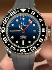 Orologio Oceaneva 6000m GMT Deep Marine Explorer VI grado 5 titanio - blu, nero