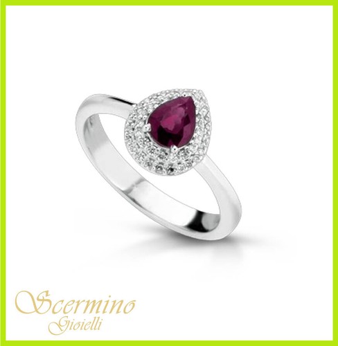 18k white gold - white, ruby