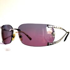 occhiali da sole VERSACE N86-H oval sunglasses vintage silver medusa rhinestones