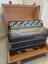 SOVIET ACCORDION "RUBIN 7" BAYAN HARMONIKA VINTAGE BUTTON CHROMATIC PERFECT