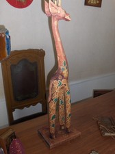 Scultura legno giraffa - scultura,