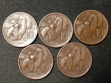 REGNO D'ITALIA - N. 5 MONETE DA 10 CENTESIMI DAL 1925 AL 1929
