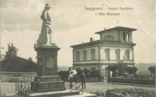 CARTOLINA VIAGGIATA 1916 _ SETTIGNANO PIAZZA DESIDERIO E VILLA MARINARI_PAOLIERI