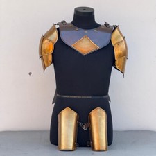 Medievale Spalla Gorgiera W/Tonico Set Mano Ottone Antico Finitura Armor Parti