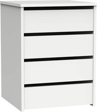 | Cassettiera 4 Cassetti, Bianco Lucido, 63,5X46X45 Cm (Altezza X Larghezza X Pr