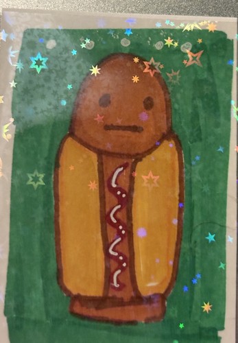 Aceo hot dog sketch hologram - hot,