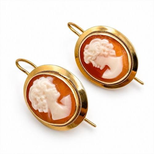 Orecchini cammeo oro - orecchini, 14kt