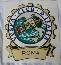 The Vespa Club of Britain Cog Sticker Decal Scooter Club D'Italia Roma - LOOK!