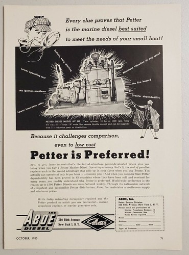 1950 stampa pubblicità petter - 1950,