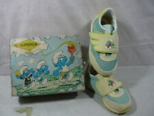 SUPERGA '80 's PEYO THE SMURF I PUFFI SPORT PUFFETTA SCARPE BIMBO N° 25 W/BOX