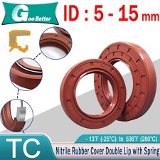 Guarnizione Olio da 5 a 15mm Albero Rotante FKM Gomma Doppio Labbro Acciaio Inox Molla TTO
