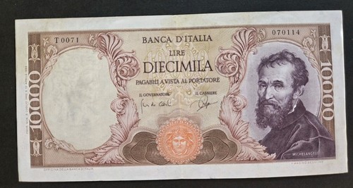 000 lire michelangelo decr - 10.000,