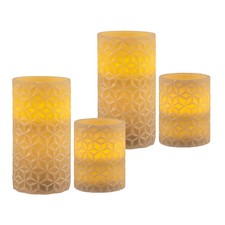 4 candele di cera led bianco