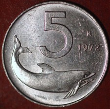 Italy 5 Lire 1972 KM# 92