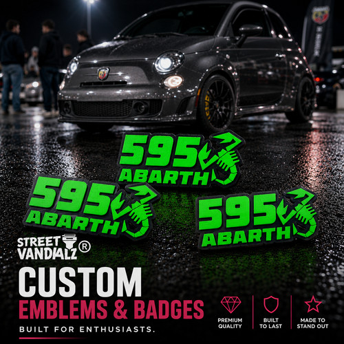595 abarth car badge - 3d,