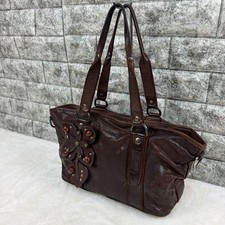 Borsa a mano Miu Miu 90s Archive Flower Tote Bag in pelle marrone