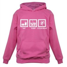 Eat Sleep Cyclocross - Bambini Felpa con Cappuccio per Bici da Cross Cx Ciclismo