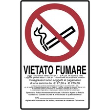 CARTELLO PVC "VIETATO FUMARE"