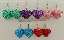 Orecchini a cuore fil di ferro