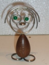 vecchio PUPAZZETTO IN METALLO E LEGNO vintage anni 70 80 personaggio pupazzo di