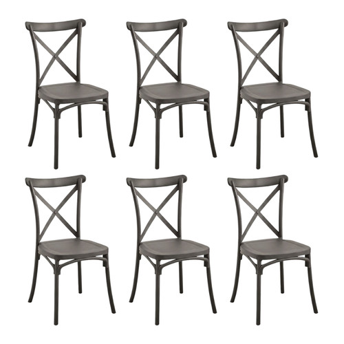 Set sedie design impilabile - set, 6