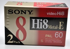 Twin pack Sony Hi8Metal-E E5-60HME videocassetta videocassetta nuova vecchio magazzino sigillata