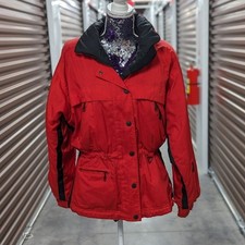 Cappotto giacca sci vintage nero orso taglia 10 donna anni 90 retrò rosso e nero