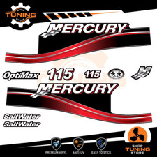 Kit Adesivi Motore Marino Fuoribordo Mercury 115 cv - versione Saltwater ROSSO