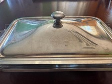 Pirofila Grande Lasagnera In Metallo Argentato Anni 90 Pyrex Decoring France