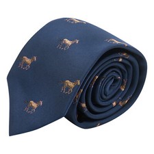 Cravatta Ricamata Blu Navy Con
