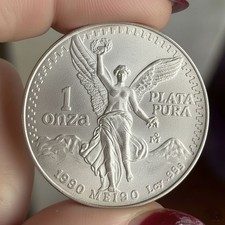 1 OUNCE OZ 1990 MEXICO SILVER