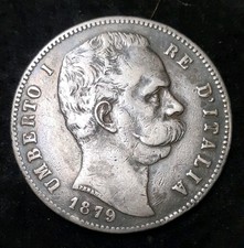 5 LIRE 1879 SPL- ARGENTO REGNO