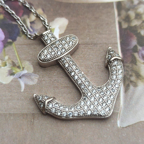 Collana ancora grande argento