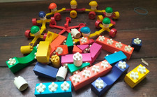 QUERCETTI Costruzioni tipo Lego Vintage Anni 70/80 Trenino Mattoncini Personaggi