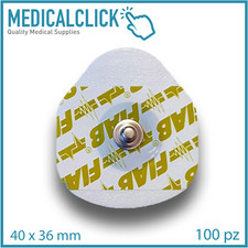 100 Elettrodi per ECG monouso pregellati foam elettrocardiogramma 40x36mm FIAB