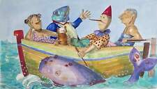 Racconti a colori Pino Procopio Opera Quadro Dipinto SERIGRAFIA su Carta 85x50