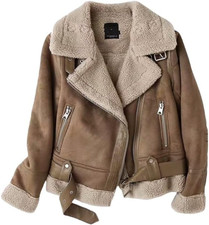 Giacca in Pelle Scamosciata