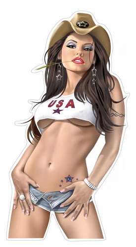 Adesivo pinup miss - pinup, usa